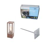 Buitenlamp roestbruin met grondpin en kabelmof 40cm IP44 -, Nieuw, Minder dan 50 watt