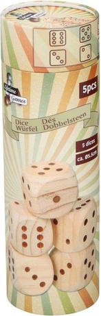 2dekans | Lifetime Games Dobbelstenen Hout 5-delig, Hobby en Vrije tijd, Gezelschapsspellen | Bordspellen, Ophalen of Verzenden