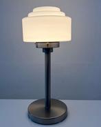 Bureaulamp - Opaline glazen trapkap - Glas, Staal, Mat, Antiek en Kunst, Antiek | Lampen