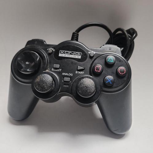Konig Gaming Zwarte Controller Playstation 2, Spelcomputers en Games, Games | Sony PlayStation 2, Ophalen of Verzenden