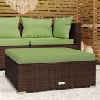 vidaXL Tuinvoetenbank met kussen 70x70x30 cm poly rattan, Verzenden, Nieuw, Rotan