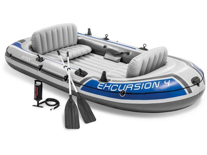 Intex Excursion 4 - Opblaasboot - 3 luchtkamers - Inclusief, Huis en Inrichting, Woonaccessoires | Overige, Zo goed als nieuw