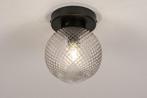 Rietveld Plafondlampen - Zwart, Bruin, Grijs - Glas, Huis en Inrichting, Lampen | Plafondlampen, Verzenden, Nieuw