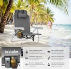 2dekans | tectake® Strandstoel Coral - Opvouwbare, Huis en Inrichting, Stoelen, Ophalen of Verzenden, Zo goed als nieuw, Grijs