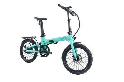 T-Bike CF250 Carbon opvouwbare e-bike 20 inch Turquoise, Fietsen en Brommers, Fietsen | Vouwfietsen, Versnellingen, Totaal opvouwbaar
