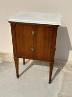 Nachtkastje - Hout, Marmer, Mahonie