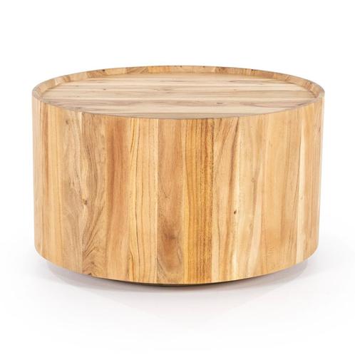 *WOONWINKEL* Eleonora Zayn Ronde Salontafel Hout Naturel 60, Huis en Inrichting, Tafels | Salontafels, Nieuw, Verzenden