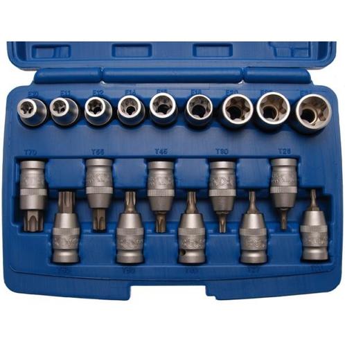 Doppenset 1/2  T en E profiel 19-delig (Handgereedschap), Auto diversen, Autogereedschap, Nieuw, Verzenden
