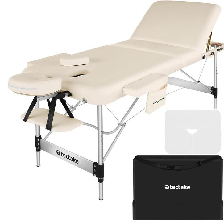 3 zones massagetafel Phuket, draagtas, aluminiumframe - beig, Sport en Fitness, Massageproducten, Verzenden