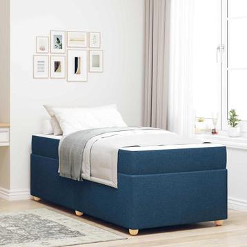 vidaXL Bedframe met matras Blauw 100 x 200 cm Stof beschikbaar voor biedingen