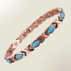 Luxe gezondheidsarmband magnetisch koper – stone turquoise –, Sieraden, Tassen en Uiterlijk, Armbanden, Ophalen of Verzenden, Nieuw