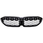 Black/Chrome Diamond Look Sport Front Grill voor BMW 3 Serie, Auto diversen, Ophalen of Verzenden