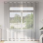 vidaXL Gordijnen voile met doorvoertules 2 st 140x245 cm, Verzenden, Nieuw, Grijs