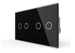 Livolo Touch Schakelaar 2+2 | Zwart | Puls | Modern |, Ophalen of Verzenden, Nieuw, Schakelaar