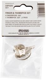 Jim Dunlop RVS vingerplectrum + duimplectrum  0.020 - 5-pack, Ophalen of Verzenden, Nieuw, Banjo
