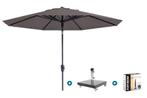 Madison Paros 2 Luxe stokparasol 3 m. rond - Taupe + Granada, Tuin en Terras, Verzenden, Nieuw, Parasolvoet, Kantelbaar