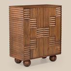 *WOONWINKEL* Smal Dressoir Kastje Met Houtsnijwerk, Verzenden, Nieuw