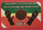 Nederland. 1 Cent 1863 Coincardset Afschaffing slavernij in, Postzegels en Munten, Munten | Nederland