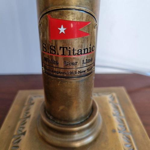 Tafellamp - koper. messing. glas - S.S. Titanic, Antiek en Kunst, Curiosa en Brocante
