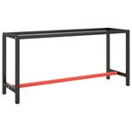 vidaXL Werkbankframe 170x50x79 cm metaal matzwart en matrood, Verzenden, Nieuw