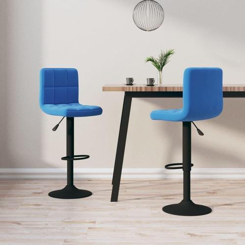 vidaXL Barkrukken 2 st fluweel blauw, Huis en Inrichting, Barkrukken, Nieuw, Verzenden