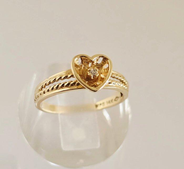 Zonder Minimumprijs - Ring - 14 karaat Geel goud - Diamant, Sieraden, Tassen en Uiterlijk, Ringen