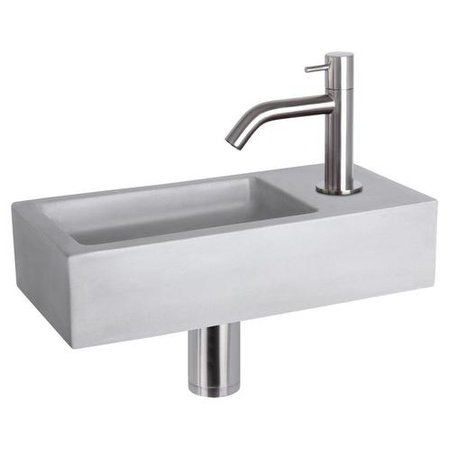 Fonteinset Differnz Ravo Beton 38.5x18.5x9 cm Licht Grijs, Huis en Inrichting, Badkamer | Badkamermeubels, Overige typen, Nieuw