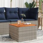 vidaXL Tuintafel 55x55x37 cm poly rattan en acaciahout grijs, Tuin en Terras, Verzenden, Nieuw