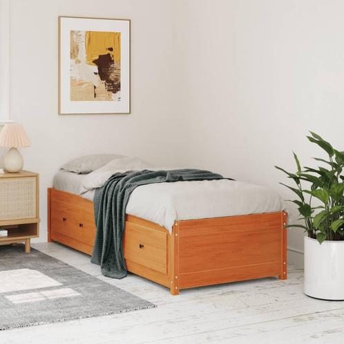 vidaXL Bedbank zonder matras wasbruin 75x190 cm massief, Huis en Inrichting, Slaapkamer | Bedden, Bruin, Nieuw, Hout, Eenpersoons