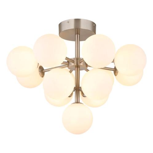 Plafondlamp GRAPPY ø56CM  G9 nickel matt 13-Lichts Opaal, Huis en Inrichting, Lampen | Plafondlampen, Nieuw, Metaal, Ophalen of Verzenden
