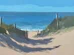 Maillet (XX-XXI) - Île de Ré, plage en été, Antiek en Kunst, Kunst | Schilderijen | Klassiek