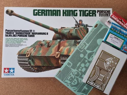 Tamiya 35169 King Tiger Porsche turret 1:35 + PE en Zimmerit, Hobby en Vrije tijd, Modelbouw | Auto's en Voertuigen, Tamiya, Verzenden