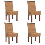 vidaXL Eetkamerstoelen 4 st natuurlijk rattan bruin, Huis en Inrichting, Stoelen, Verzenden, Nieuw, Bruin