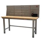 Werkbank met achterwand – Werkbank set 2 meter, kleur grijs., Doe-het-zelf en Verbouw, Werkbanken, Ophalen of Verzenden, Nieuw