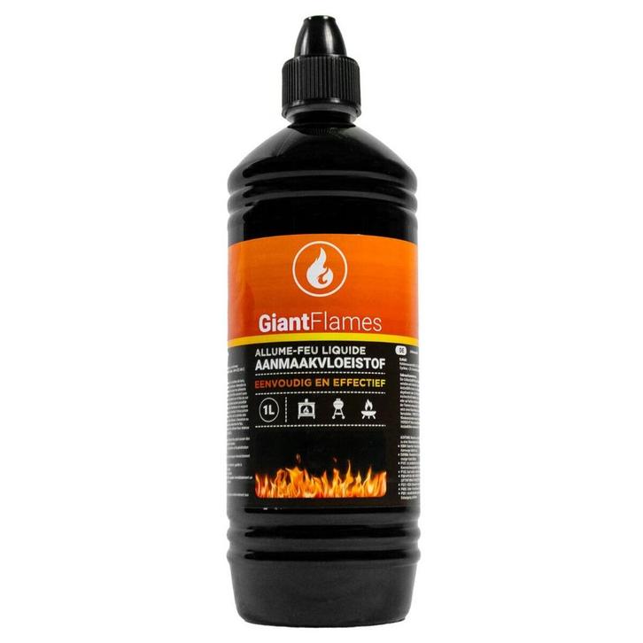 Giant Flames aanmaakvloeistof 1L, Tuin en Terras, Haardhout, Blokken, Minder dan 3 m³, Overige houtsoorten, Ophalen of Verzenden