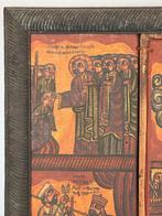 African Framed wooden 19th century Ethiopian Coptic icon -