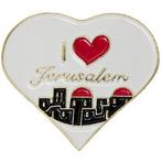 Reversspeld in hartvorm met: I love Jerusalem, Sieraden, Tassen en Uiterlijk, Broches, Verzenden, Nieuw