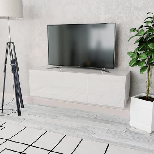 vidaXL Tv-meubel 120x40x34 cm bewerkt hout hoogglans wit, Huis en Inrichting, Kasten | Televisiemeubels, 25 tot 50 cm, Nieuw, Overige houtsoorten