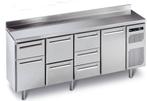 Geforceerde Koelwerkbank RVS met spatrand | 230 x 70 x 90 cm, Verzenden, Nieuw in verpakking