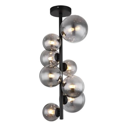 Plafondlamp RIHA ø28CM 3.50 Watt G9 Matt zwart 8-Lichts, Huis en Inrichting, Lampen | Plafondlampen, Metaal, Ophalen of Verzenden