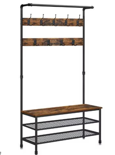 Kapstok Industrieel met Zitbank en Haken, Kleding | Dames, Kledingrekken, Nieuw, Verzenden