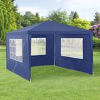 Paviljoen partytent met 4 zijwanden 4x3x2,55 m donkerblauw, Caravans en Kamperen, Nieuw