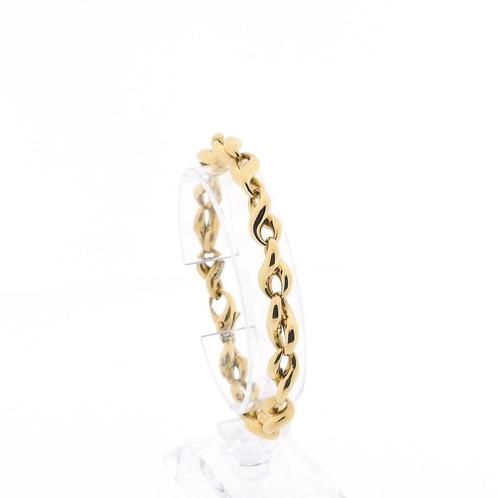 18 Krt. Gouden infinity schakel armband; 19,5 cm | Chiamp..., Sieraden, Tassen en Uiterlijk, Armbanden, Overige kleuren, Gebruikt