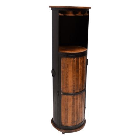 wijnkast / drankkast op wielen, zwart., Huis en Inrichting, Woonaccessoires | Wijnrekken, Nieuw, Metaal, 75 cm of meer, 15 tot 25 flessen