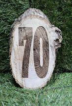 huisnummer op eikenhouten schijf, Verzenden, Nieuw