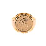 Gouden ring met penning | Koningin Juliana (penningsmunt), 18 tot 19, Gebruikt, Overige kleuren, Ophalen of Verzenden