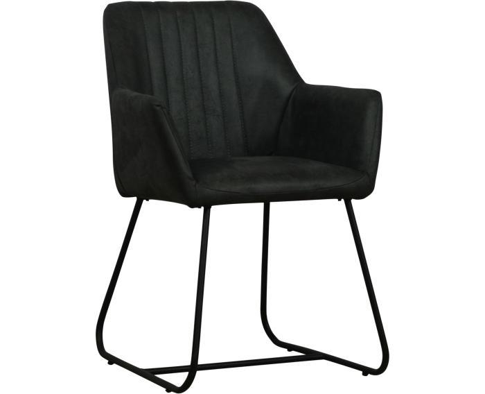 Eetkamerstoel Doris microleder Antraciet Bull | W en W, Huis en Inrichting, Stoelen, Nieuw, Ophalen of Verzenden