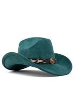 Cowboyhoed Petrol Gevlochten Band Petrol Blauwe Cowboy Weste, Kleding | Heren, Carnavalskleding en Feestkleding, Ophalen of Verzenden