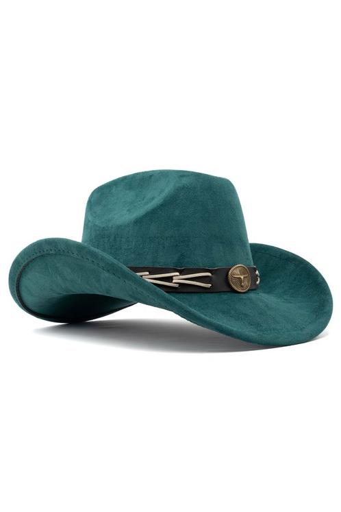 Cowboyhoed Petrol Gevlochten Band Petrol Blauwe Cowboy Weste, Kleding | Heren, Carnavalskleding en Feestkleding, Nieuw, Overige maten