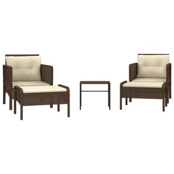 Tuinset Poly Rattan Bruin | 40% Korting | Retourdeal beschikbaar voor biedingen